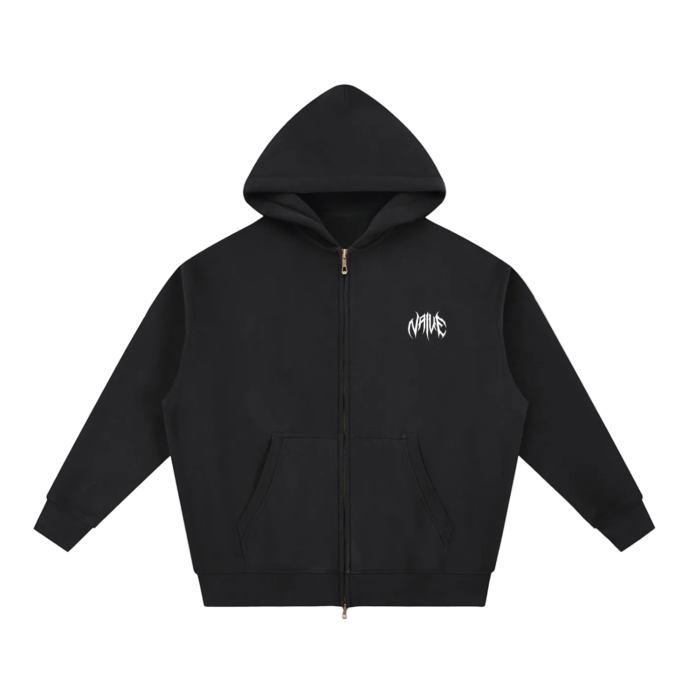 Naive Zip-Up Boxy Hoodie