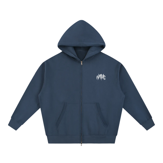 Naive Zip-Up Boxy Hoodie