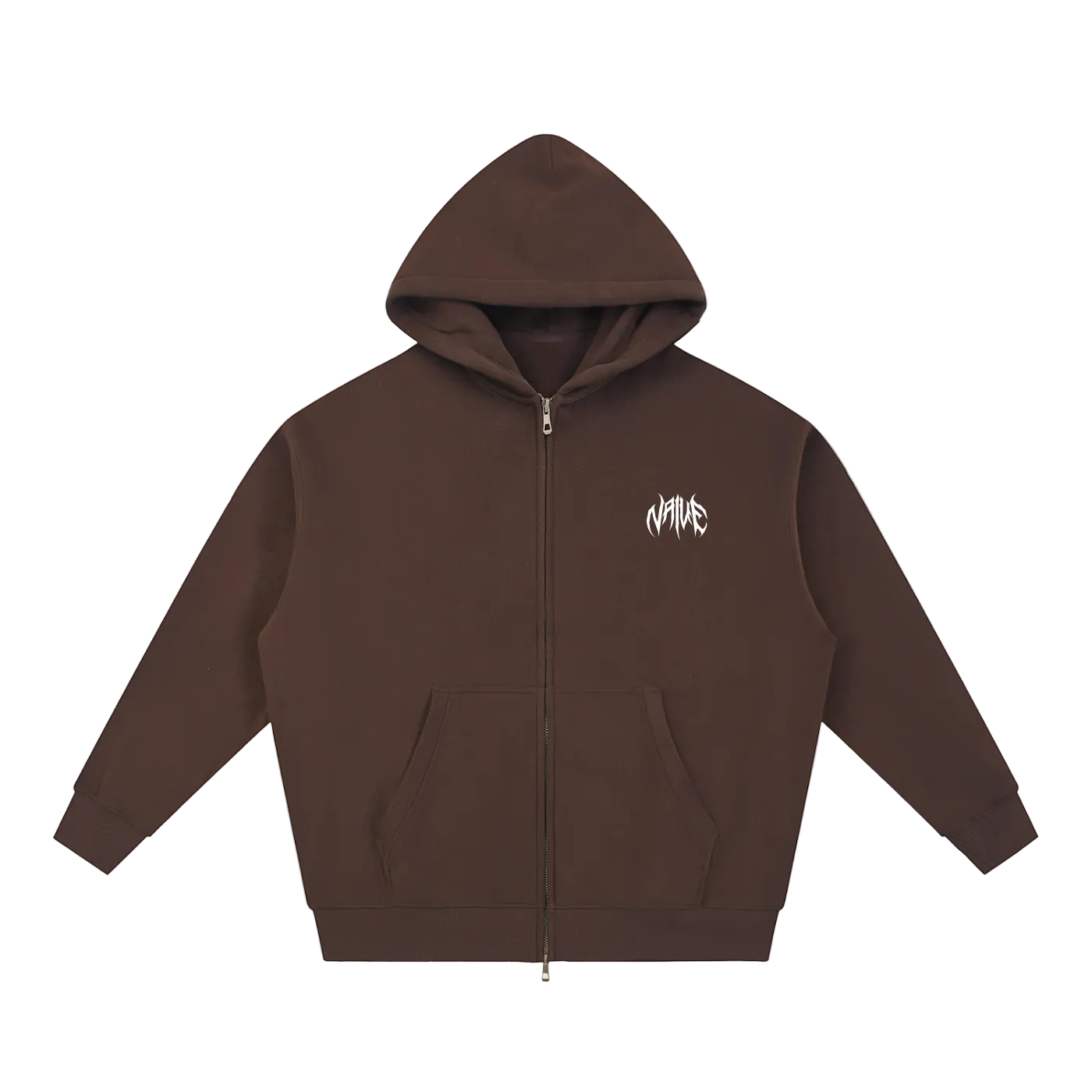 Naive Zip-Up Boxy Hoodie