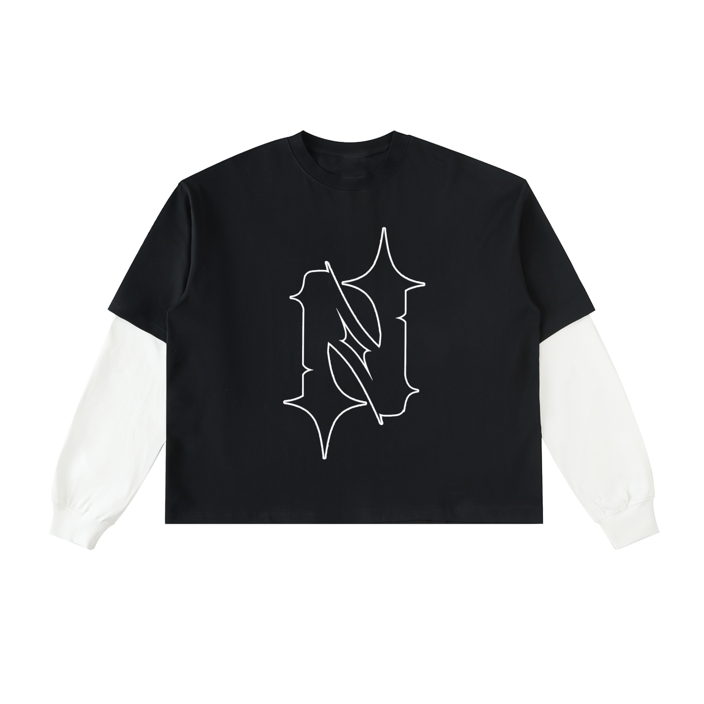 Naive Layered Contrast Sleeve T-Shirt