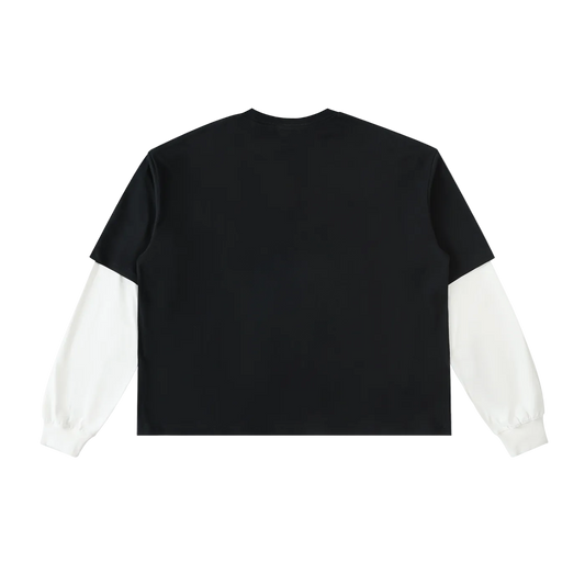 Naive Layered Contrast Sleeve T-Shirt