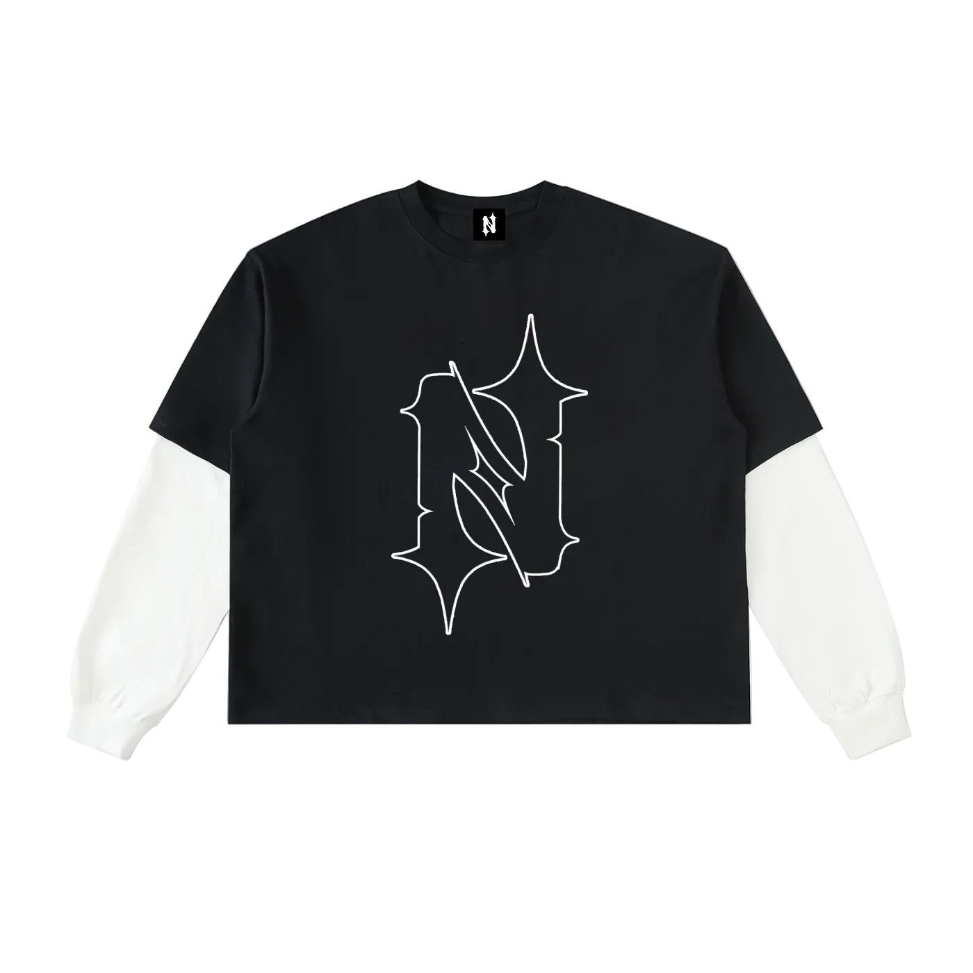 Naive Layered Contrast Sleeve T-Shirt