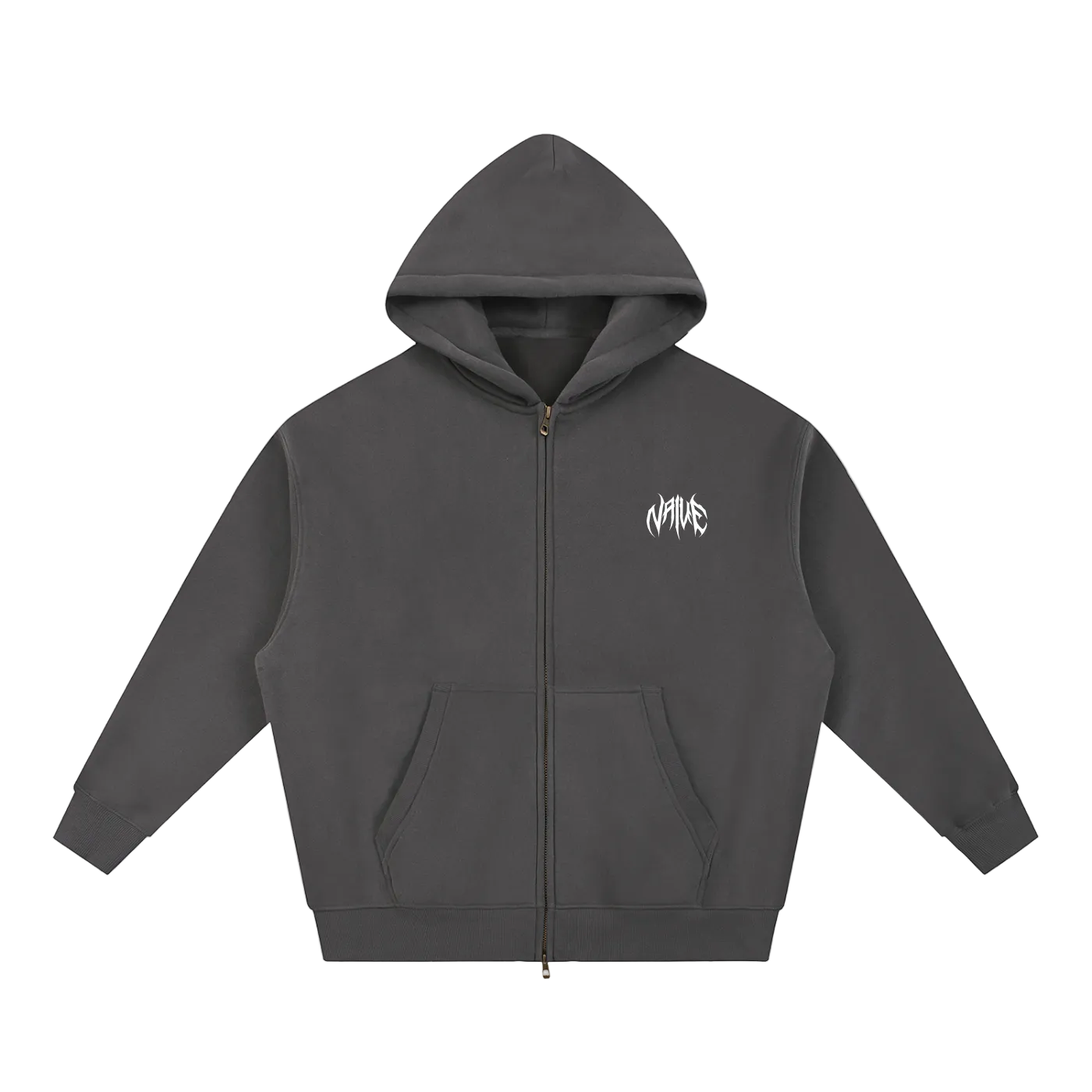 Naive Zip-Up Boxy Hoodie